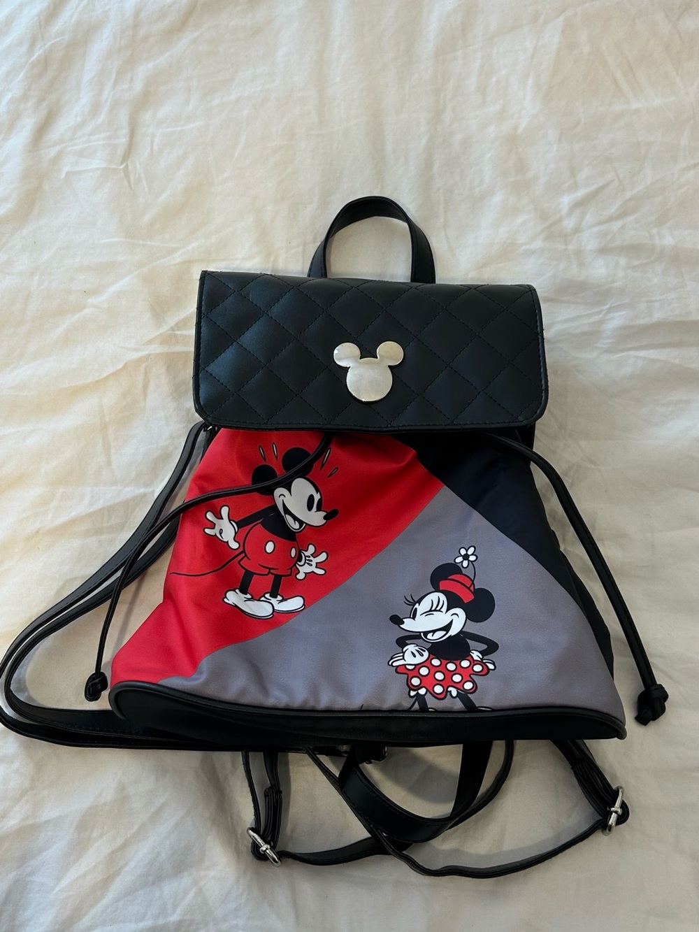 Disney Bradford Exchange Mickey Minnie Sweethearts Backpack Red Black Gray